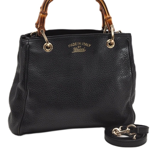 Gucci Bamboo Shopper Leather Tote with crossbody - Picture 1 of 16
